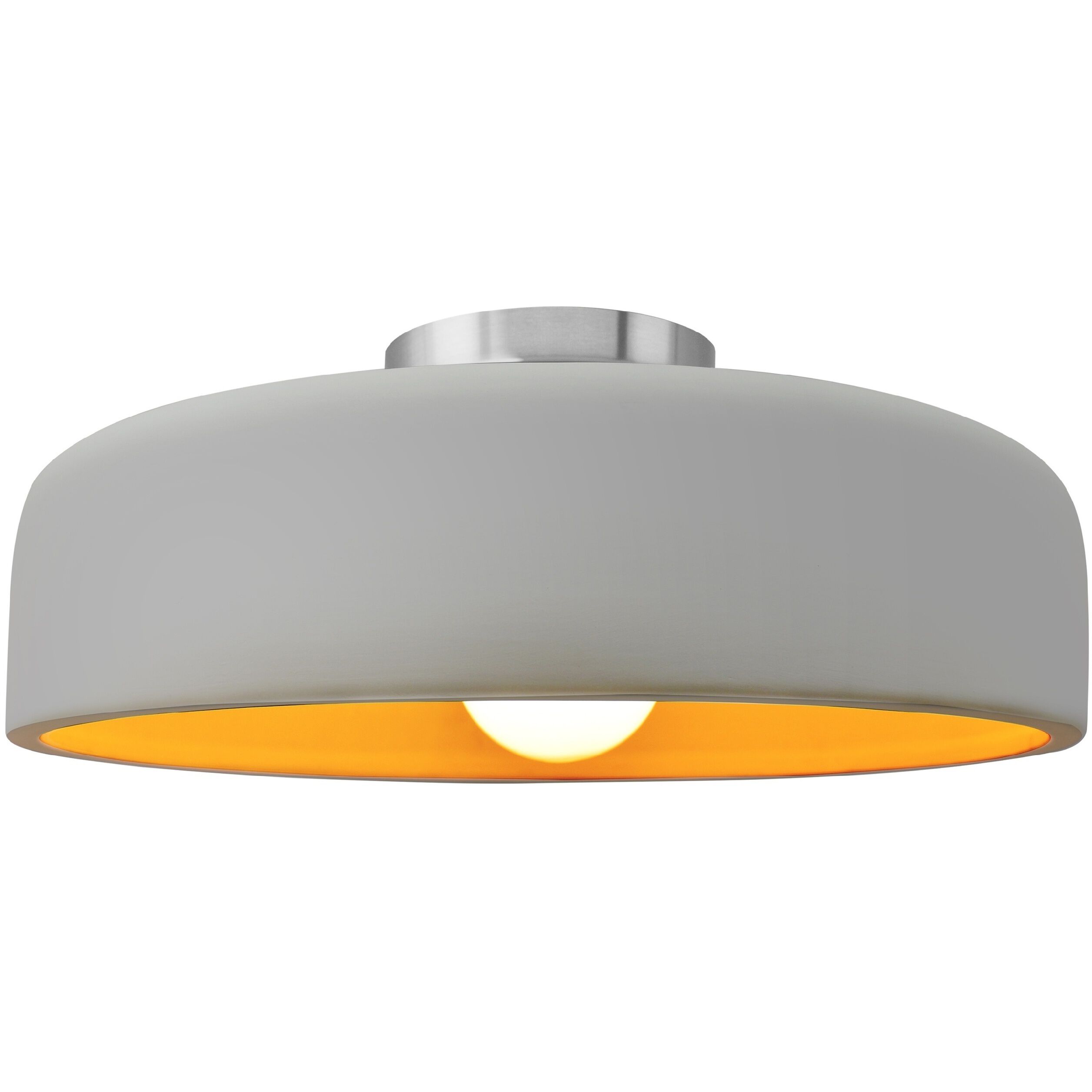 Radiance Collection - Spire 1 Light 13 inch Matte White and Champagne Gold and Brushed Nickel Semi-Flush Ceiling Light in Replaceable Bulb, Matte White/Champagne Gold, 13W x 6H, Form+Finish+Function