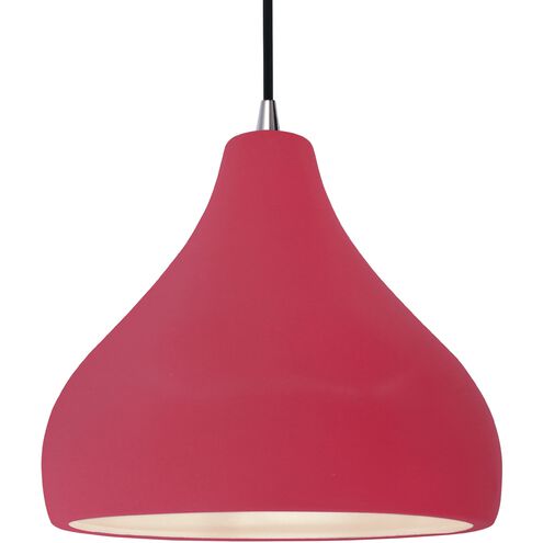 Radiance 1 Light 13.5 inch Cerise and Brushed Nickel Pendant Ceiling Light