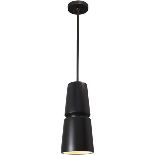 Radiance Collection LED 6 inch Carbon Matte Black with Brushed Nickel Pendant Ceiling Light