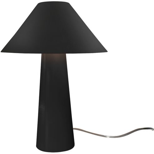 Portable 21.5 inch 60.00 watt Gloss Black and Brushed Brass Portable Lamp Portable Light