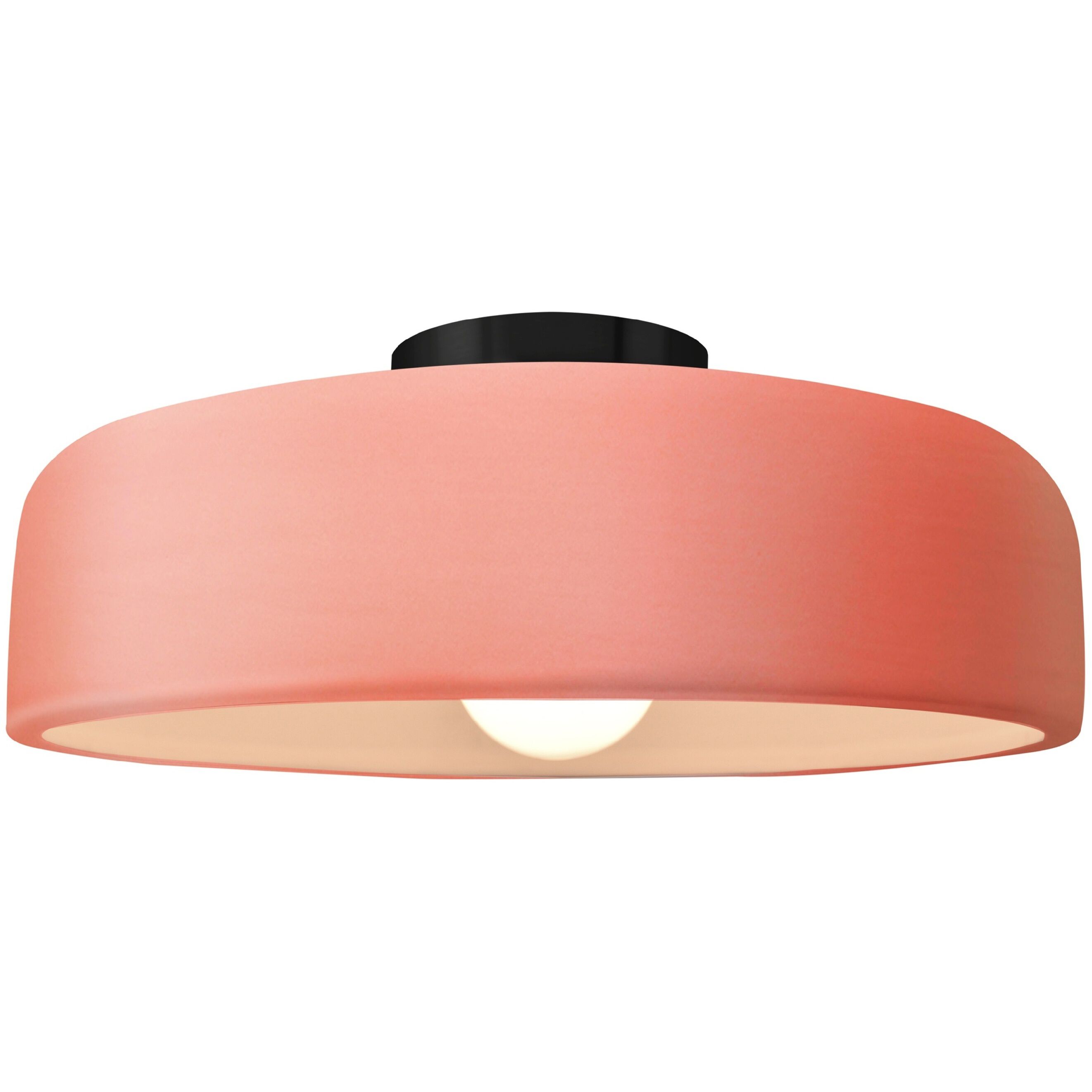 Radiance Collection - Spire 1 Light 13 inch Gloss Blush and Matte Black Semi-Flush Ceiling Light in Replaceable Bulb, 13W x 6H, Form+Finish+Function