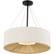 Textile Collection 6 Light 24 inch Matte Black Pendant Ceiling Light, Warren Family