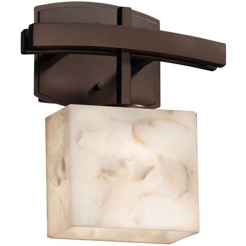 Alabaster Rocks LED 9 inch Polished Chrome ADA Wall Sconce Wall Light in 700 Lm LED, Rectangle
