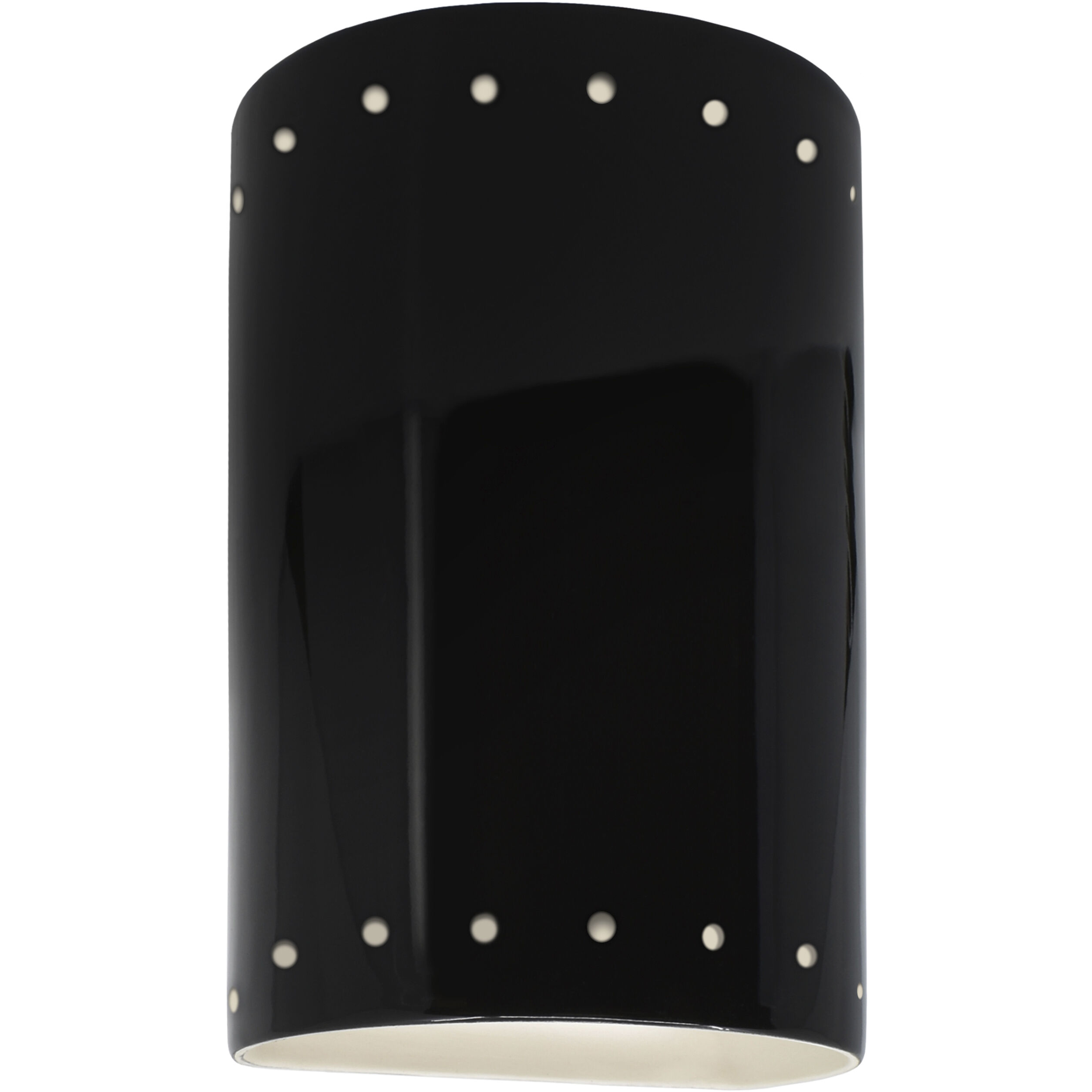 Ambiance Cylinder LED 9.5 inch Gloss Black Outdoor Wall Sconce, Small
