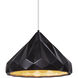 Radiance Collection LED 12 inch Matte Black and Champagne Gold and Carbon Matte Black and White Pendant Ceiling Light