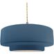 Radiance Collection - Tier Pendant Ceiling Light in Brushed Nickel, Dedicated LED, Beige Twist Cord, Midnight Sky, 16.25W x 6H, Form+Finish+Function