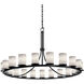 Fusion 21 Light 60 inch Matte Black Chandelier Ceiling Light in Weave, Incandescent