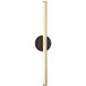 Fianco Family 1 Light 24.5 inch Matte Black and Brass Bath/Vanity Wall Light in 3.25" D x 24.5" W x 4.75" H, EVOLV