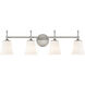 Fusion Collection - Tulsi Family 4 Light 32.5 inch Brushed Nickel and Opal Bath Bar Wall Light, EVOLV