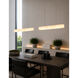 LumenAria Collection - Medley Family 36 inch Brushed Brass and Faux Alabaster Resin Linear Pendant Ceiling Light in 3.5" D x 36" W x 3.5" H, EVOLV