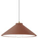 Radiance Collection - Flare 1 Light 11.75 inch Canyon Clay and Antique Brass Pendant Ceiling Light in Replaceable Bulb, White, Form+Finish+Function