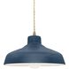 Radiance 1 Light 11.5 inch Midnight Sky and Matte White and Antique Brass Pendant Ceiling Light