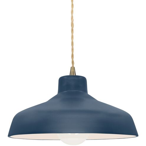 Radiance 1 Light 11.5 inch Midnight Sky and Matte White and Antique Brass Pendant Ceiling Light