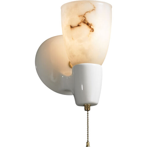 Euro Classics 6 inch Polished Brass and Matte White Wall Sconce Wall Light