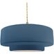 Radiance Collection - Tier Pendant Ceiling Light in Brushed Brass, Replaceable Bulb, Beige Twist Cord, Midnight Sky/Matte White, 16.25W x 6H, Form+Finish+Function