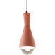 Radiance Collection - Erlen 1 Light 4.75 inch Gloss Blush and Dark Bronze Pendant Ceiling Light in Replaceable Bulb, White, Form+Finish+Function