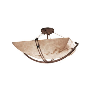 LumenAria LED 55 inch Dark Bronze Semi-Flush Ceiling Light in Square Bowl, 6000 Lm LED, Bowl