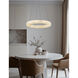 Alabaster Rocks Collection - Medley Family LED 24 inch Brushed Brass and Alabaster Rocks Pendant Ceiling Light in 24" D x 24" W x 3" H, EVOLV