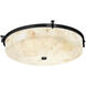 Alabaster Rocks 1 Light 20.75 inch Matte Black Flush-Mount Ceiling Light, Round