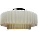 Radiance Collection - Pleated Tier LED 14.5 inch Matte White and Matte Black Semi-Flush Ceiling Light in Dedicated LED, 14.5W x 7.25H, Form+Finish+Function