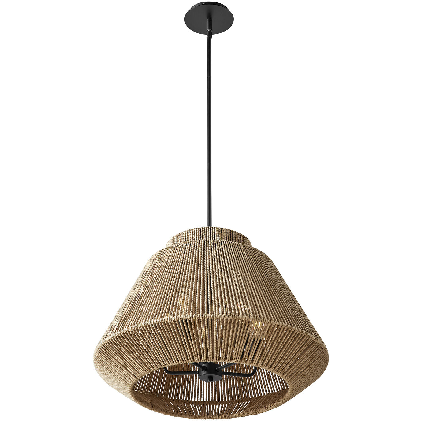 Eco LED 24 inch Matte Black Pendant Ceiling Light in Natural