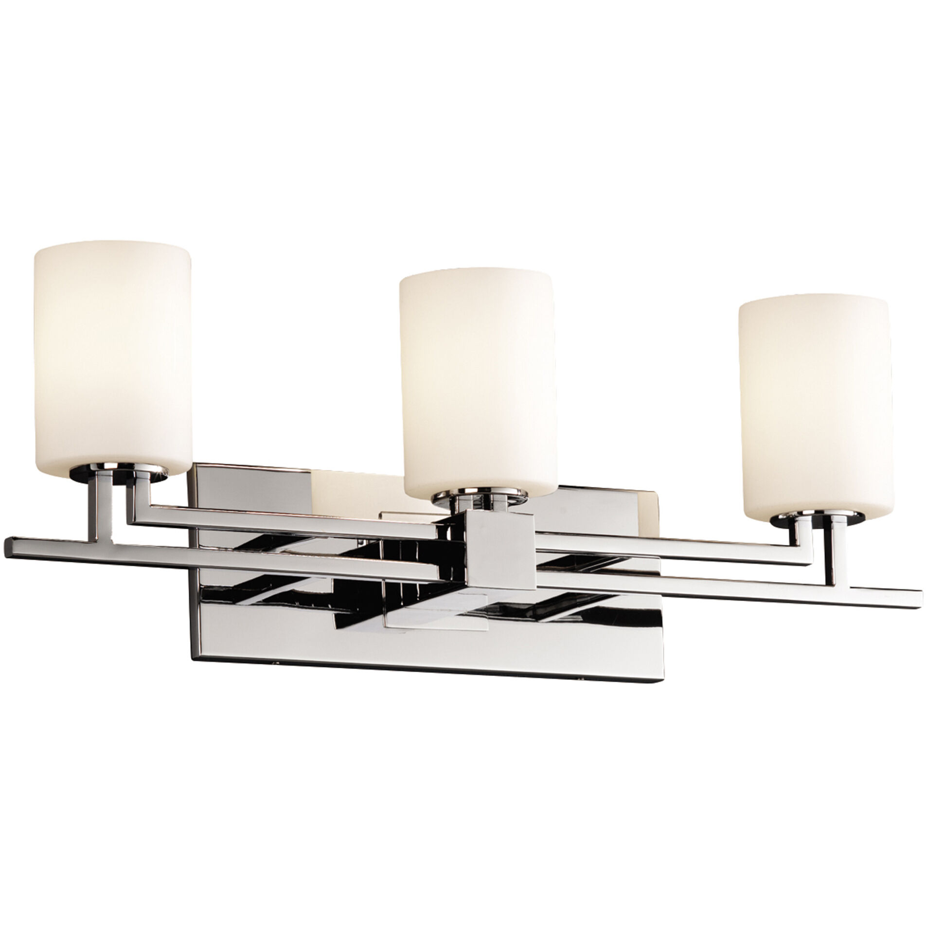 Fusion LED 26 inch Polished Chrome Bath Bar Wall Light in 2100 Lm LED, Cylinder with Flat Rim, Opal Fusion, Aero