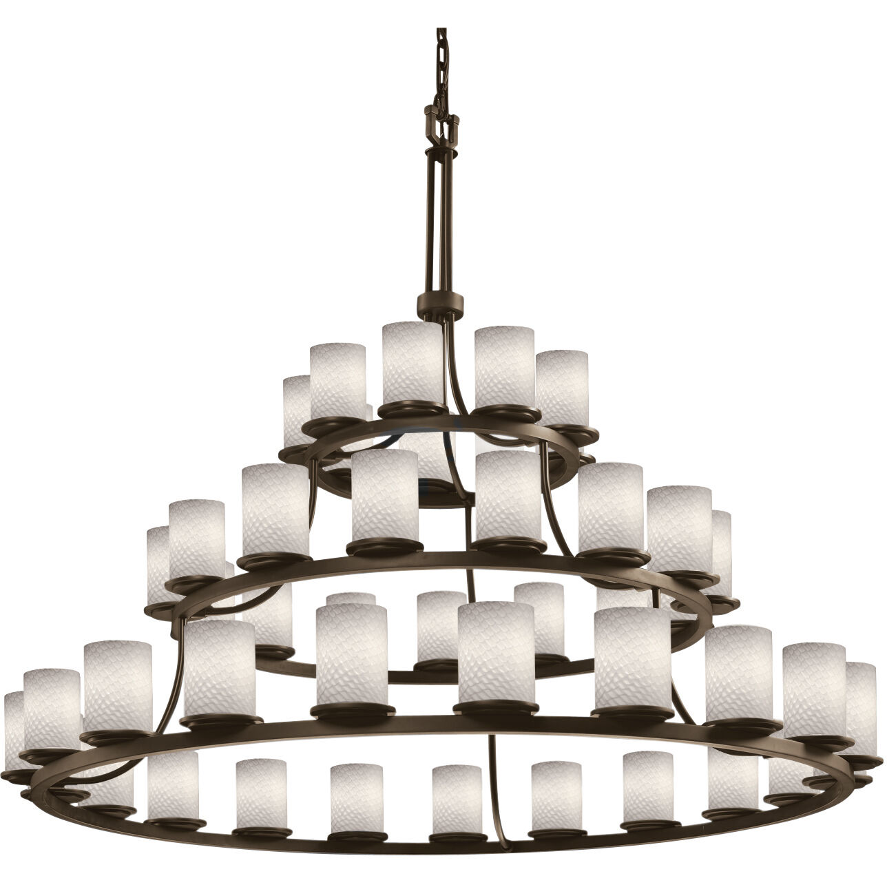 Fusion 45 Light 60 inch Dark Bronze Chandelier Ceiling Light in Weave, Incandescent