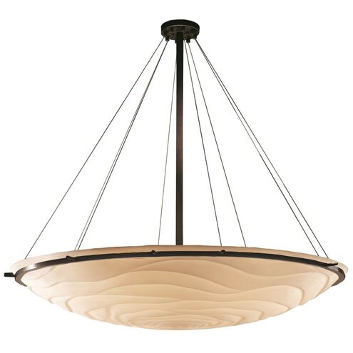 Porcelina 8 Light 51 inch Matte Black Pendant Bowl Ceiling Light in Bamboo, Incandescent