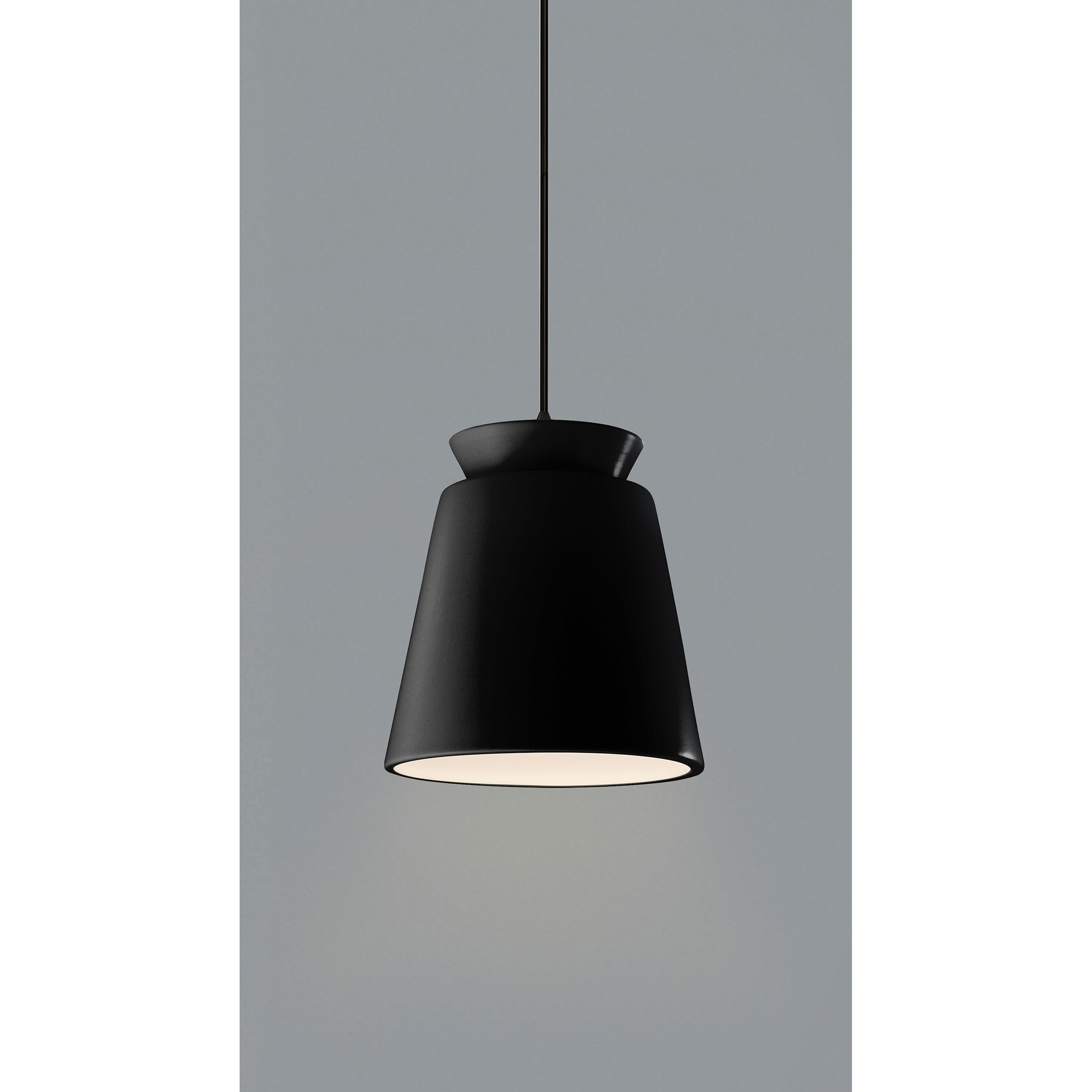 Radiance Collection - Trapezoid LED 13.5 inch Carbon Matte Black Pendant Ceiling Light, Form+Finish+Function