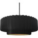 Radiance Collection - Pleated Tier Pendant Ceiling Light in Brushed Nickel, Dedicated LED, Black Cord, Carbon Matte Black/Champagne Gold, 16.25W x 6H, Form+Finish+Function