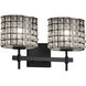 Wire Glass LED 16 inch Matte Black Bath Bar Wall Light