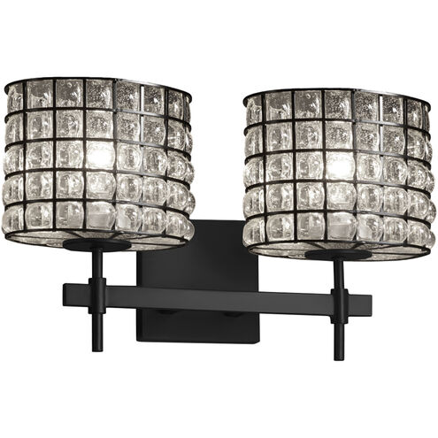 Wire Glass LED 16 inch Matte Black Bath Bar Wall Light