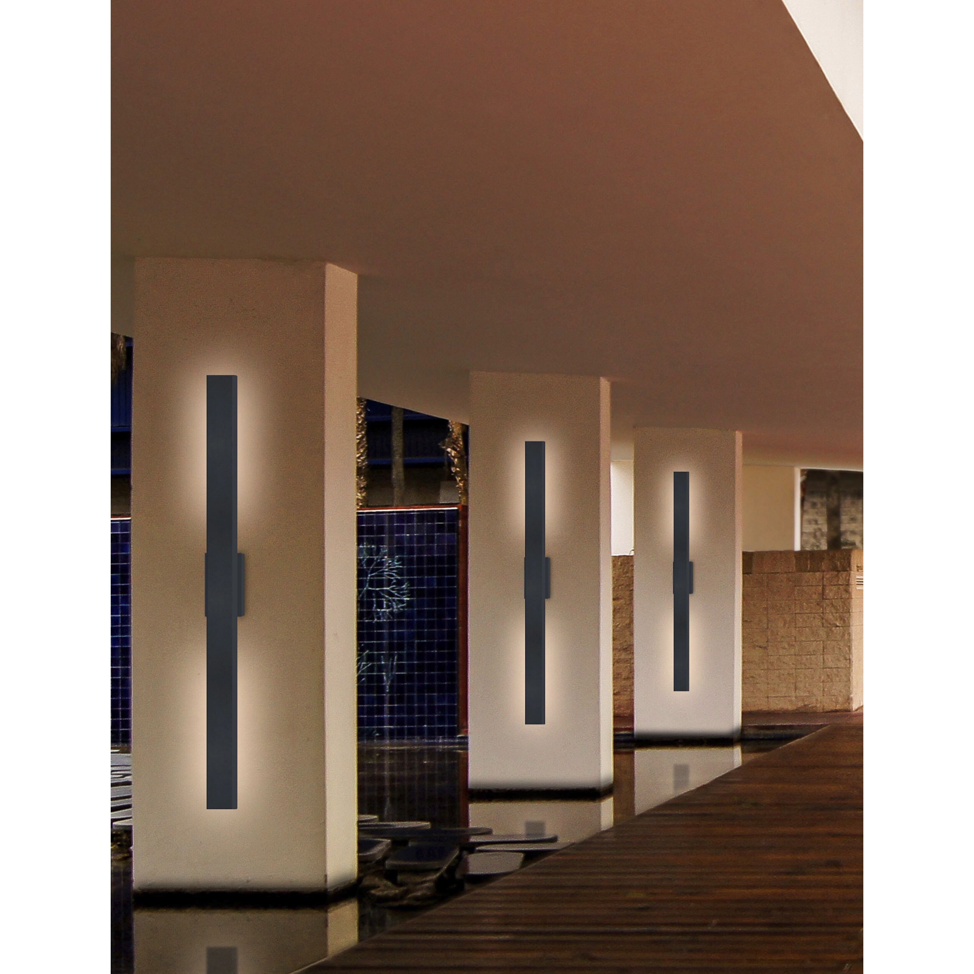 Zarai Family 1 Light 60 inch Matte Black Outdoor Wall Sconce in 3" D x 4.5" W x 60" H, EVOLV