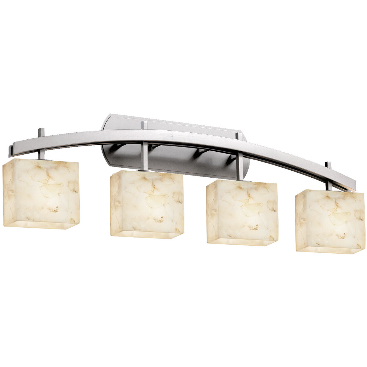 Alabaster Rocks 4 Light 35.5 inch Brushed Nickel Bath Bar Wall Light in Round Flared, Incandescent
