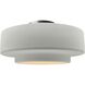 Radiance Collection - Tier 1 Light 14.5 inch Matte White and Brushed Nickel Semi-Flush Ceiling Light in Replaceable Bulb, 14.5W x 7.25H, Form+Finish+Function