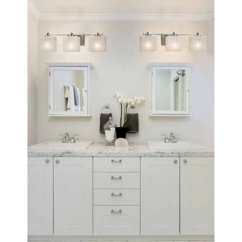 Fusion LED 25.75 inch Brushed Nickel Vanity Light Wall Light in 2100 Lm LED, Rectangle, Weave Fusion