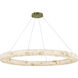 Alabaster Rocks Collection - Medley Family LED 52 inch Brushed Brass and Alabaster Rocks Pendant Ceiling Light in 52" D x 52" W x 3.5" H, EVOLV