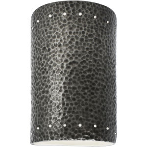 Ambiance Cylinder LED 6 inch Hammered Pewter ADA Wall Sconce Wall Light in 1000 Lm LED, Small