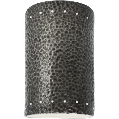 Ambiance Cylinder LED 5.75 inch Hammered Pewter ADA Wall Sconce Wall Light, Small