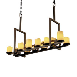 Candlearia 17 Light 13 inch Matte Black Chandelier Ceiling Light in Cream (CandleAria), Cylinder with Flat Rim