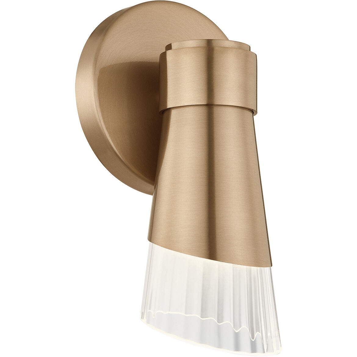 Fusion Collection - Lugano Family 4.75 inch Brushed Brass ADA Wall Sconce Wall Light, EVOLV