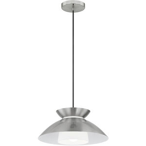 Fusion Collection 1 Light 14.25 inch Brushed Nickel Pendant Ceiling Light, Noreen Family