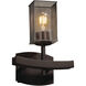Wire Mesh 1 Light 9 inch Dark Bronze Wall Sconce Wall Light in Square with Flat Rim, Square w/ Flat Rim