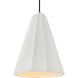 Radiance Collection - Fluted 1 Light 9 inch Bisque Pendant Ceiling Light in Polished Chrome, Black Cord, Replaceable Bulb, 9W x 13H, Form+Finish+Function
