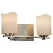Candlearia 2 Light 14 inch Brushed Nickel Vanity Light Wall Light in Cream (CandleAria), Cylinder with Melted Rim, Incandescent
