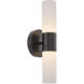 Fusion Collection - Cellini Family 4.5 inch Matte Black and Ribbed Opal ADA Wall Sconce Wall Light, EVOLV