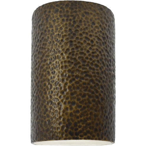 Ambiance Collection LED 12.5 inch Hammered Brass Outdoor Wall Sconce