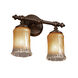 Veneto Luce Bath Bar Wall Light in Dark Bronze, Lace (Veneto Luce), Round Flared, Incandescent