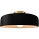 Radiance Collection - Spire LED 13 inch Carbon Matte Black and Brushed Brass Semi-Flush Ceiling Light in Dedicated LED, 13W x 6H, Form+Finish+Function