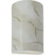 Ambiance Cylinder LED 9.5 inch Carrara Marble Outdoor Wall Sconce, Small